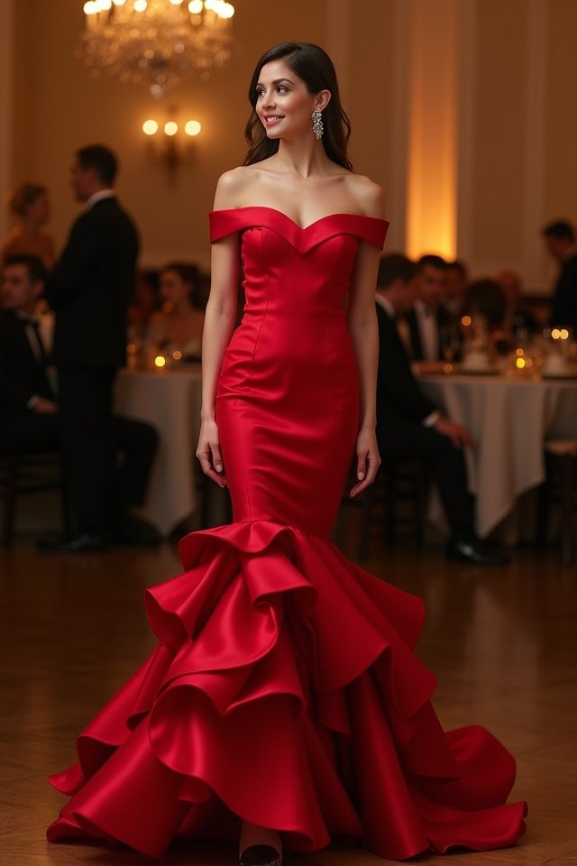 elegant off the shoulder mermaid