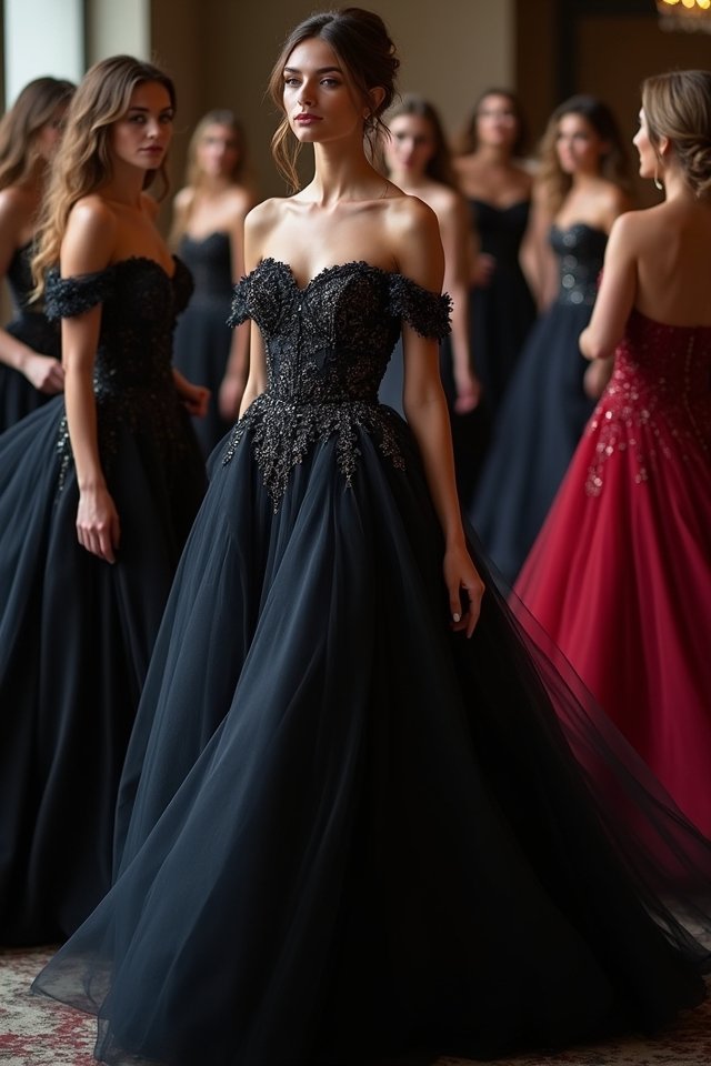 elegant off the shoulder silhouette