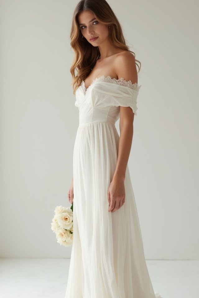 elegant off the shoulder simplicity