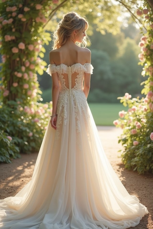 elegant off the shoulder taffeta