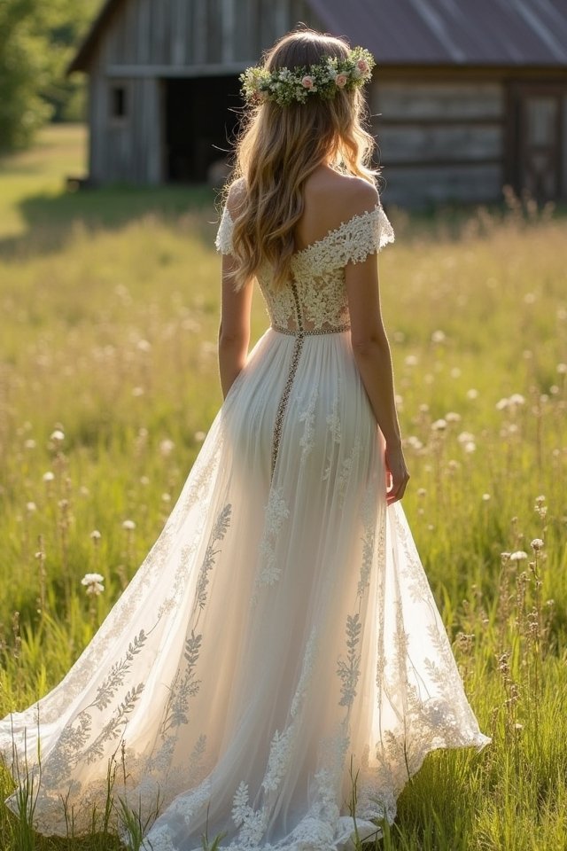 elegant off the shoulder wedding gowns