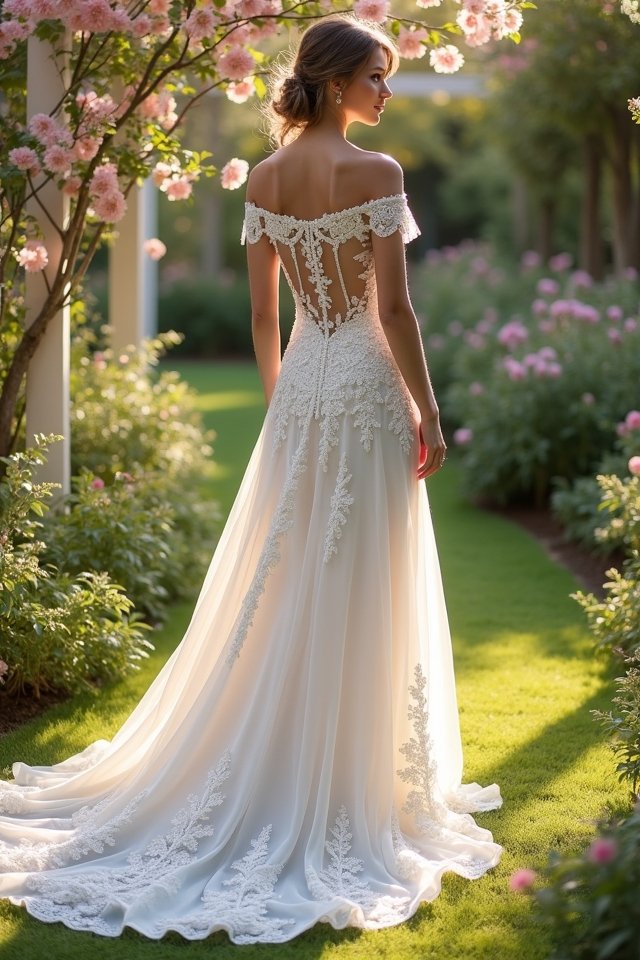elegant off the shoulder wedding style