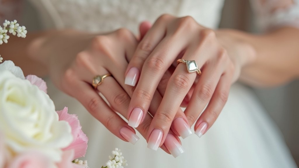 elegant ombre bridal nails