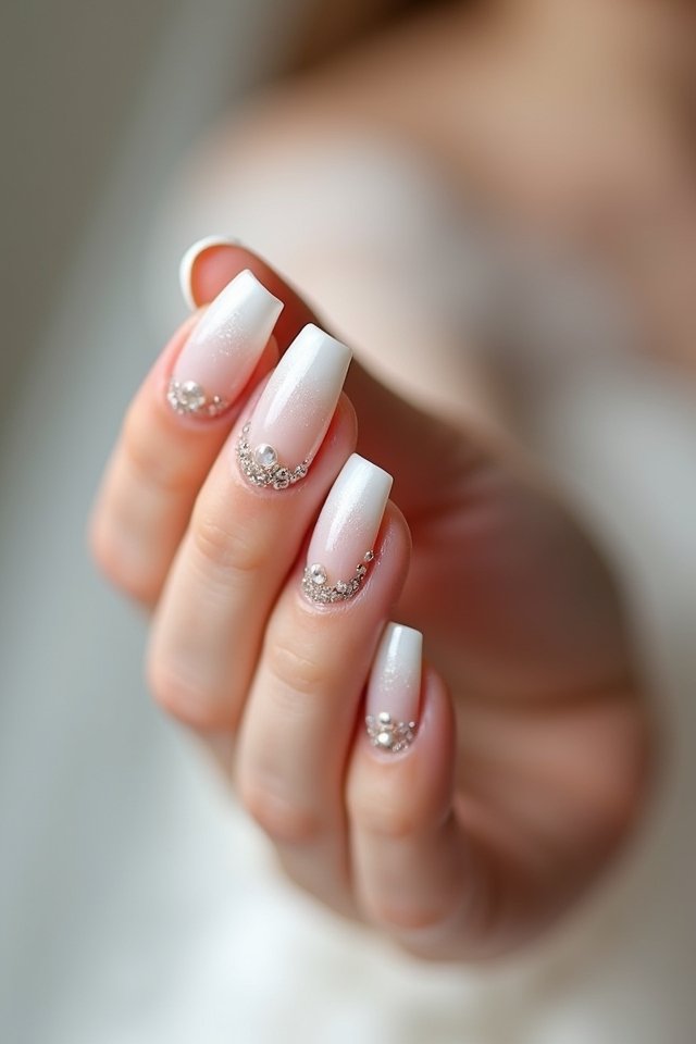 elegant ombre bridal nails