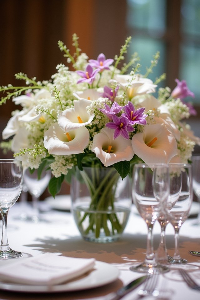 elegant orchids and calla lilies