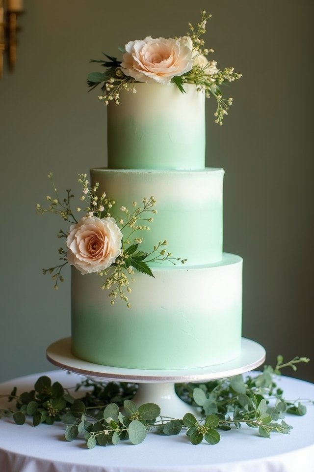 elegant pastel green cake