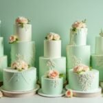 elegant pastel green cakes