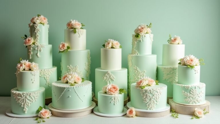 elegant pastel green cakes
