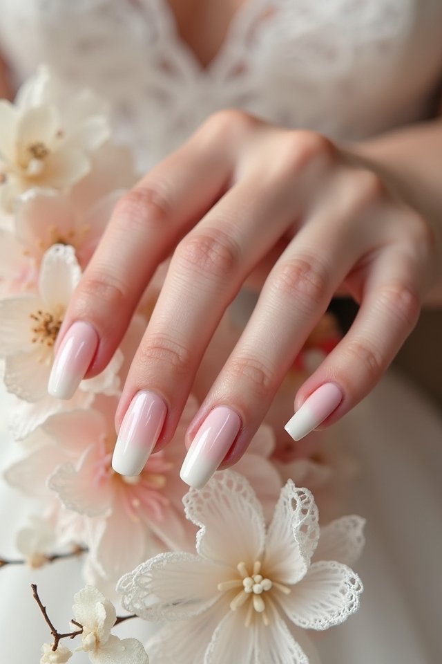 elegant peach ombre nails