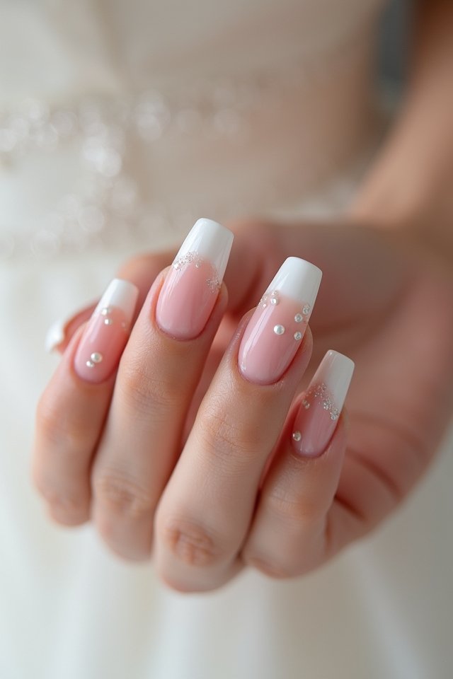 elegant pearl french tips