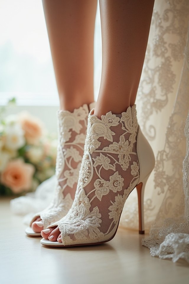 elegant peep toe booties