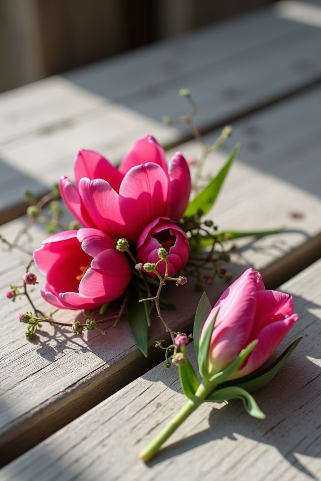 elegant pink tulip arrangements