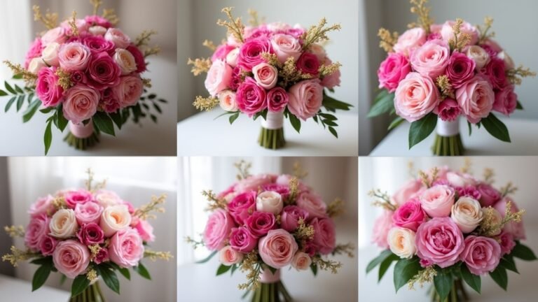 elegant pink wedding bouquets