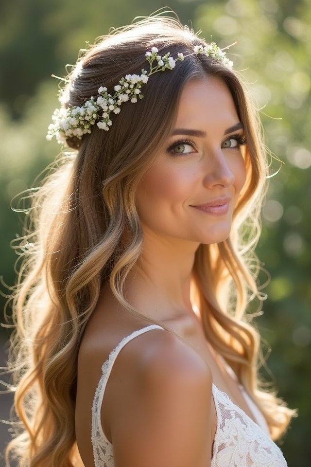 elegant playful half up hairstyle