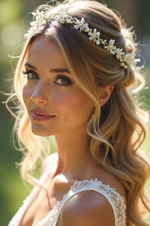 elegant playful half up style