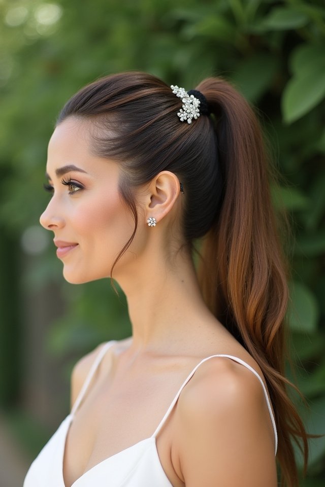 elegant polished high ponytail
