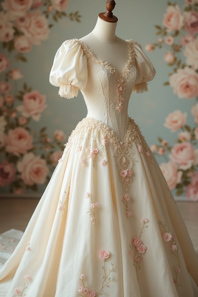 elegant puff sleeve gown