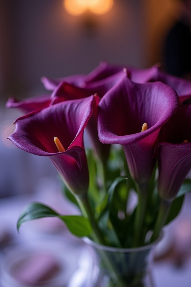 elegant purple floral centerpieces
