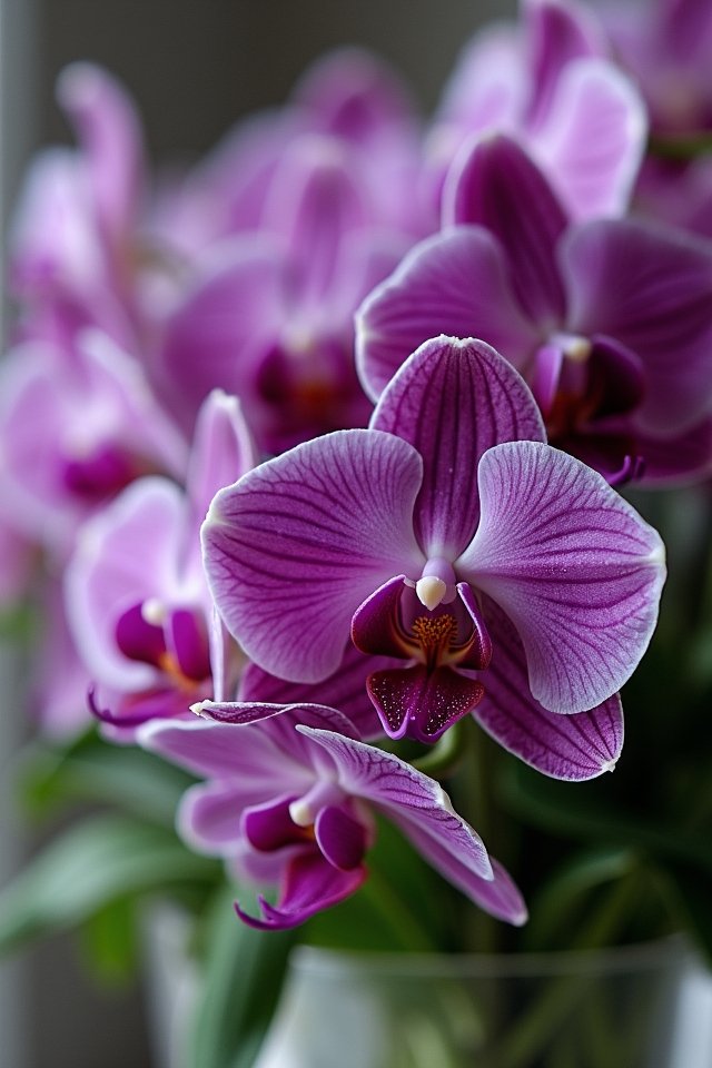 elegant purple orchid arrangements
