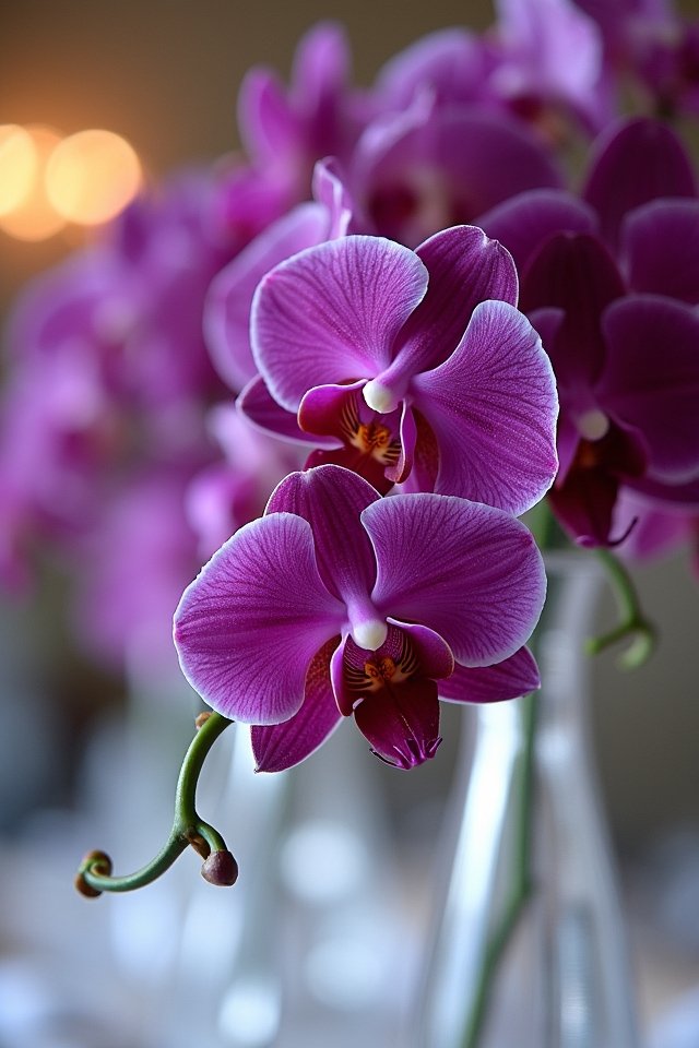 elegant purple orchid arrangements