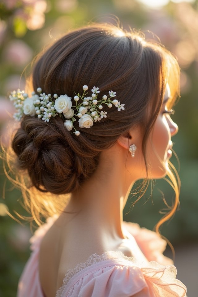 elegant romantic low bun
