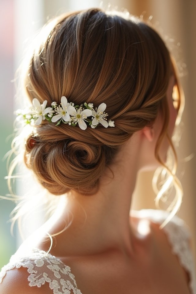 elegant romantic low bun