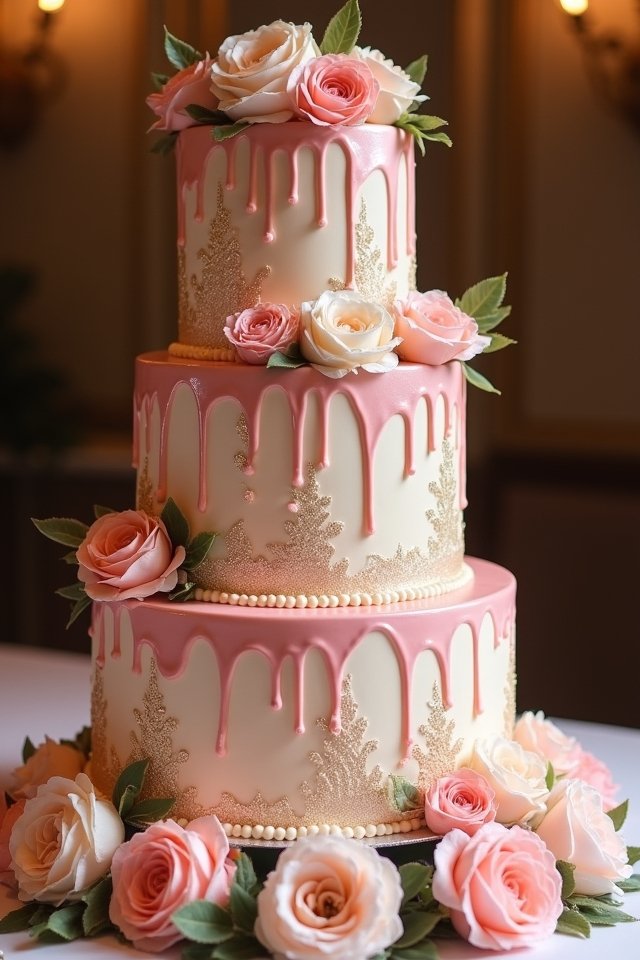 elegant rose gold cake
