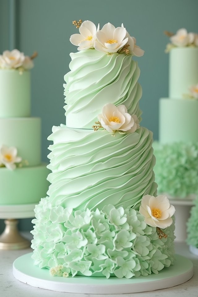 elegant ruffled buttercream cake