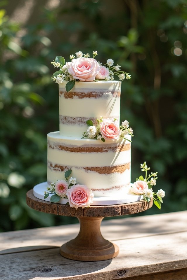 elegant rustic floral cake