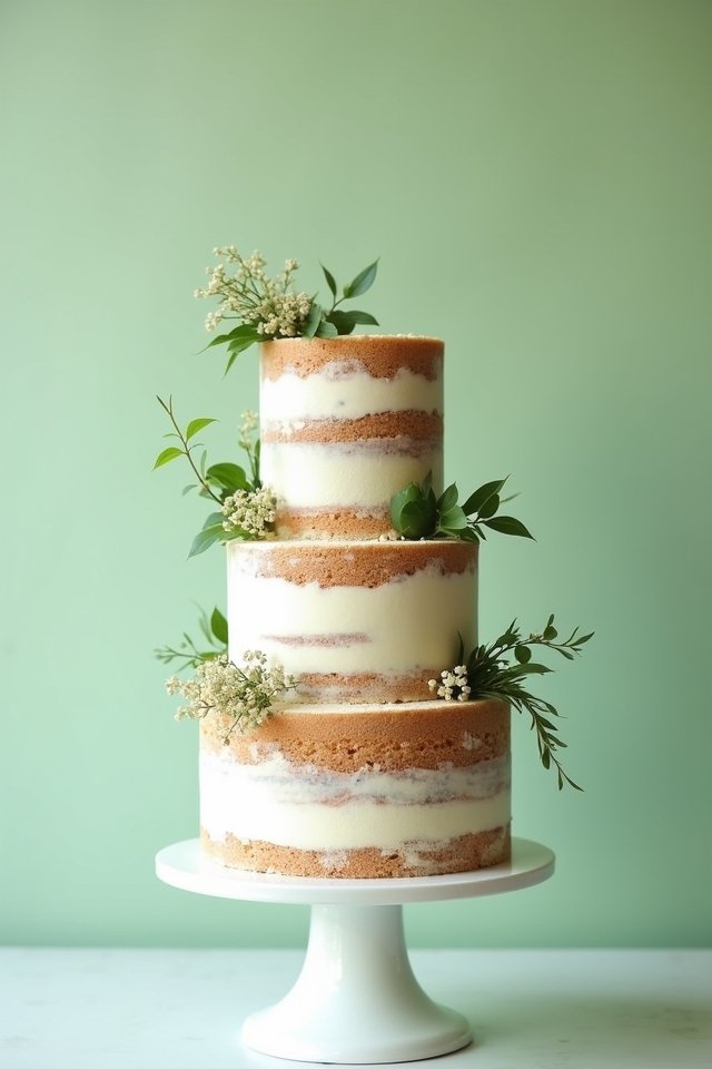 elegant rustic naked cake