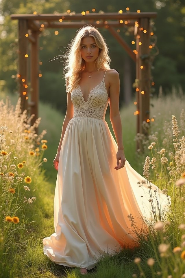 elegant rustic satin dress