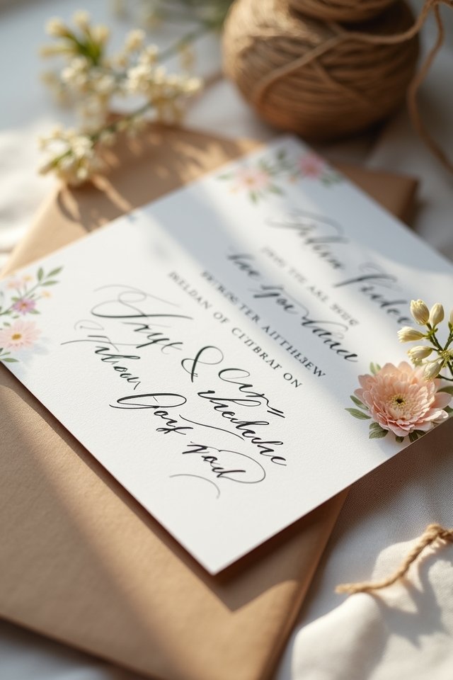 elegant rustic wedding invitations