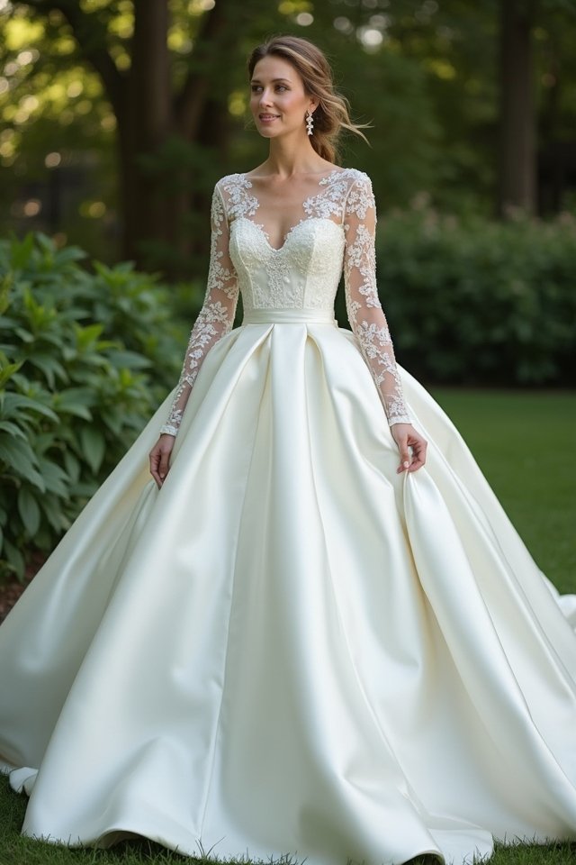 elegant satin ball gown