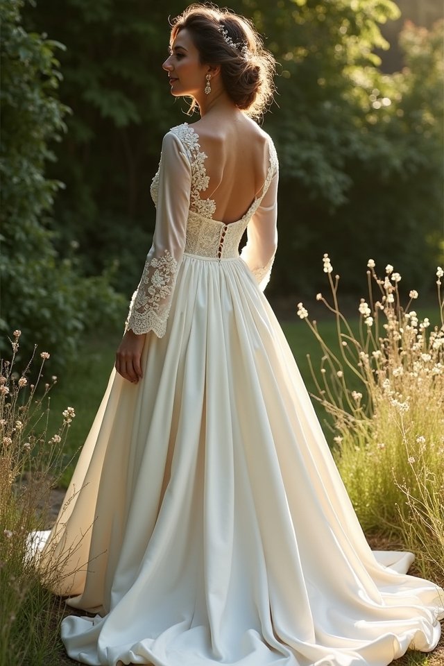 elegant satin ball gown