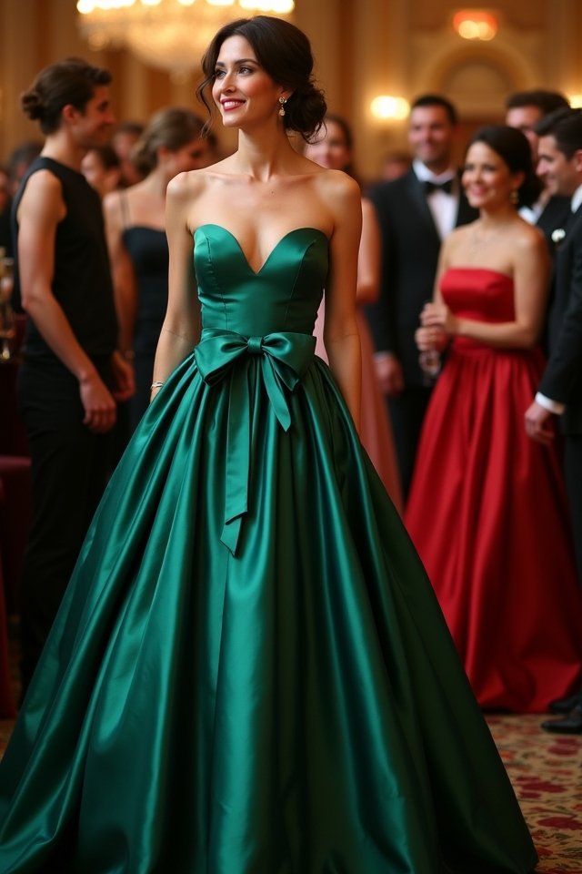 elegant satin ball gown