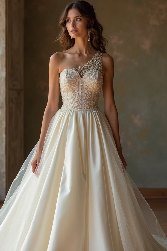 elegant satin ball gown