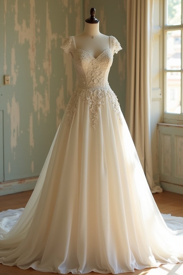 elegant satin bridal gown