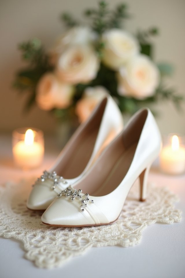elegant satin bridal pumps