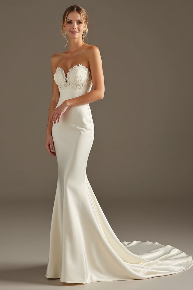 elegant satin column gown