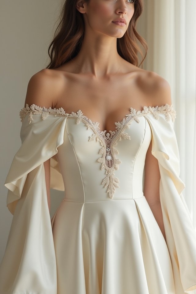 elegant satin gown twirl