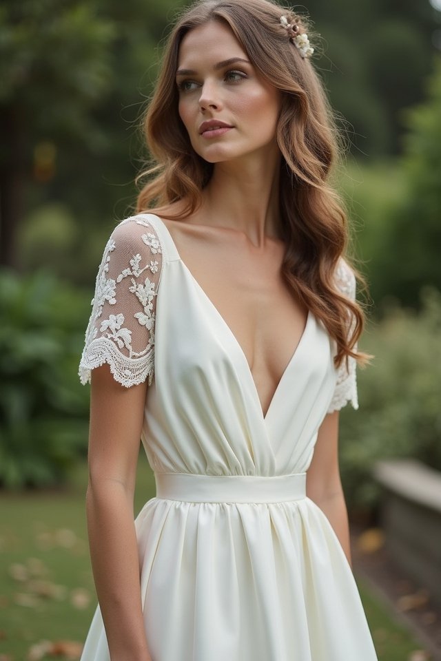 elegant satin lace dress