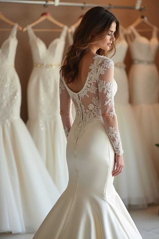 elegant satin lace gown