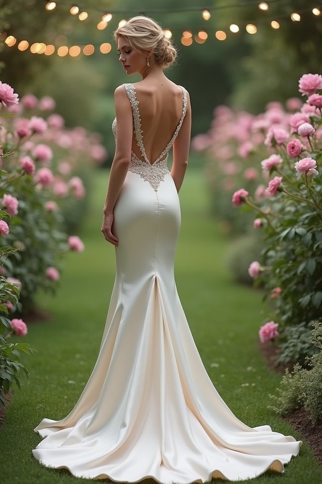 elegant satin mermaid gown