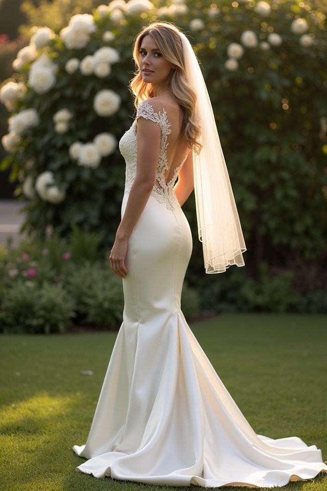 elegant satin mermaid gown
