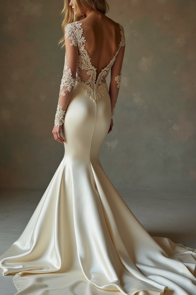 elegant satin mermaid gown