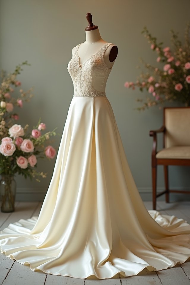 elegant satin slip dress