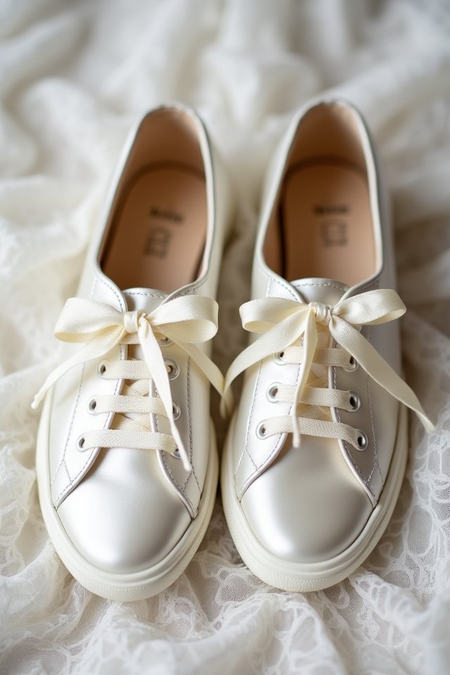 elegant satin slip ons with bow