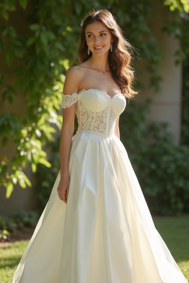 elegant satin wedding dress