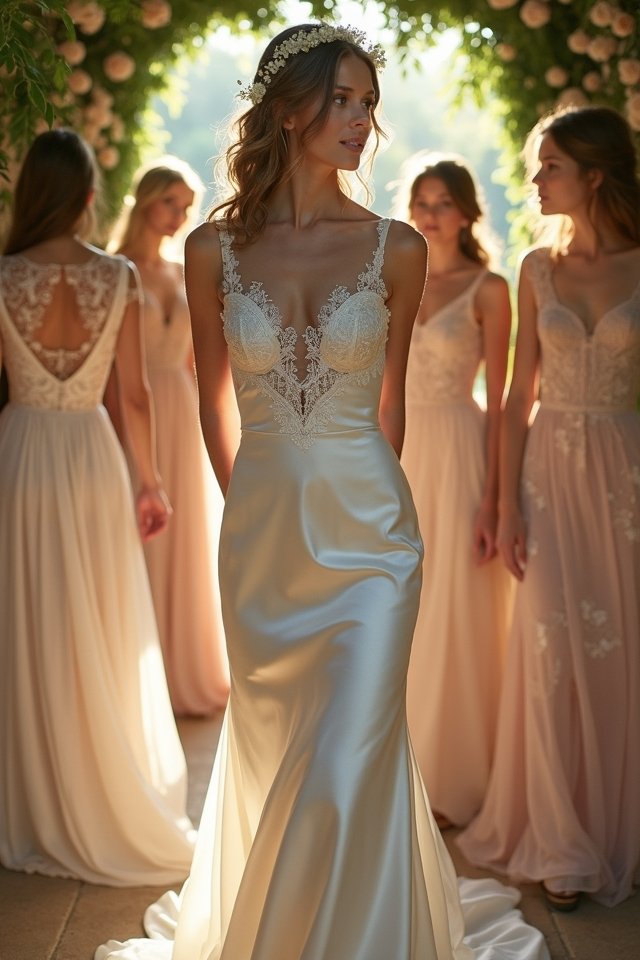 elegant satin wedding gown