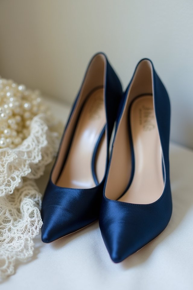 elegant satin wedding heels